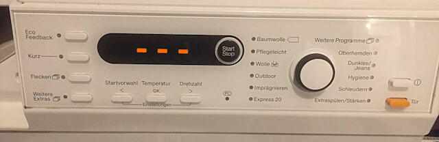 3 тире в стиральной машине